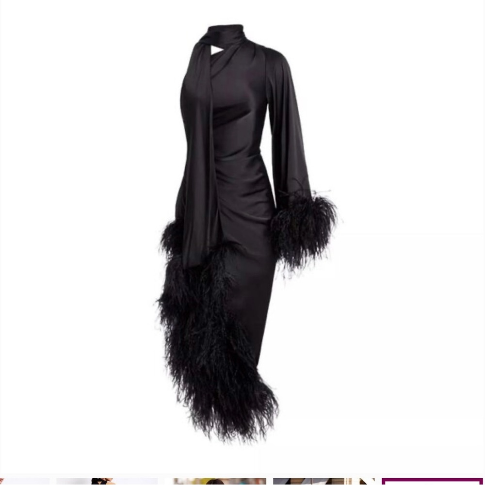 PatBo Feather Trim Oscar Dress